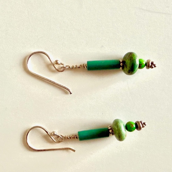 New handmade Sterling Silver and Turquoise earrings - Picture 4 of 6